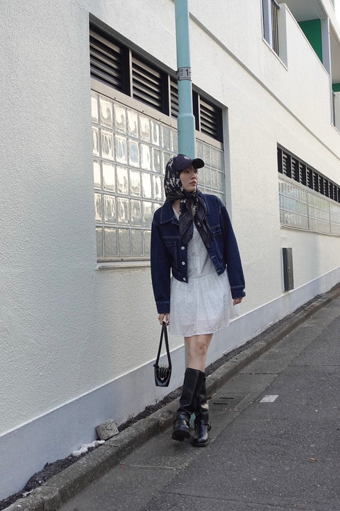 ホワイトボタンデニムJK